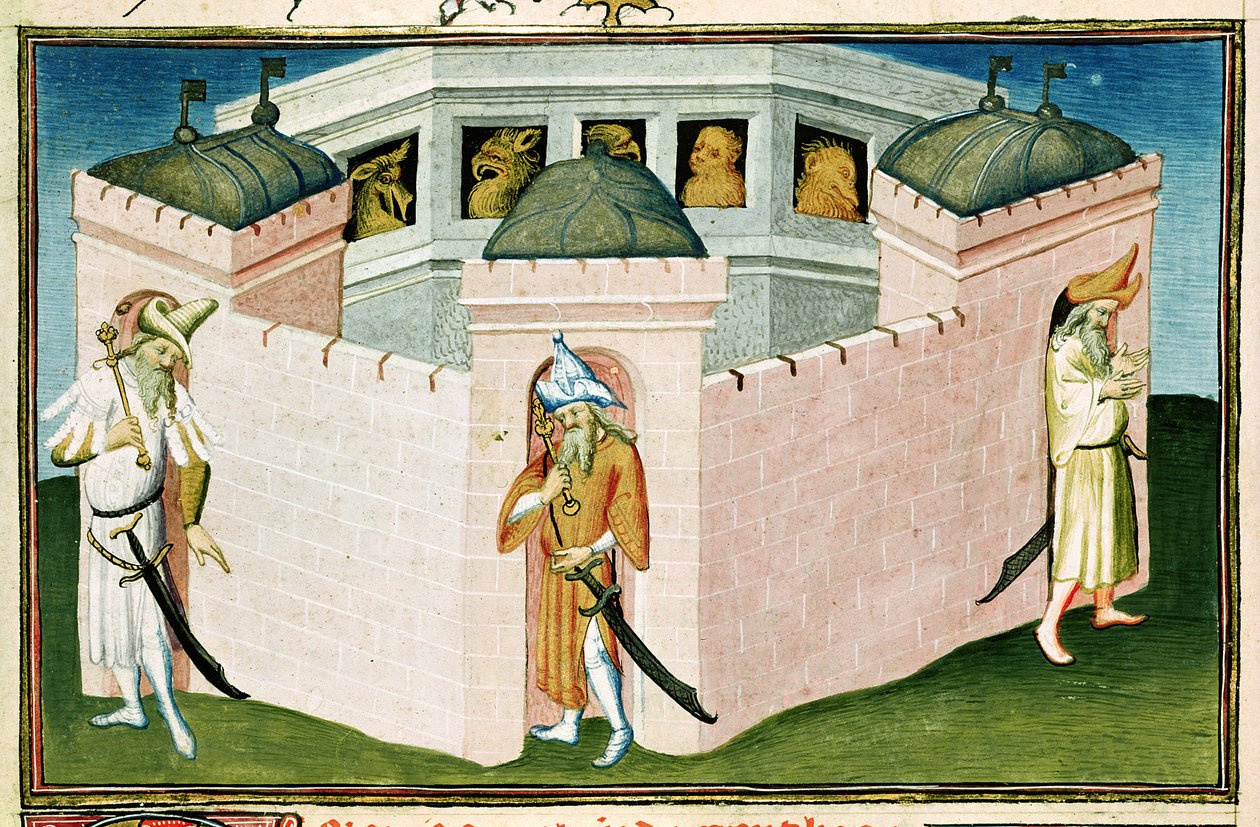 Paní Fr 2810 f.37, Palác velkého chána, z „Knihy divů světa“, kolem 1410-12 (tempera na pergamenu) od Boucicaut Master