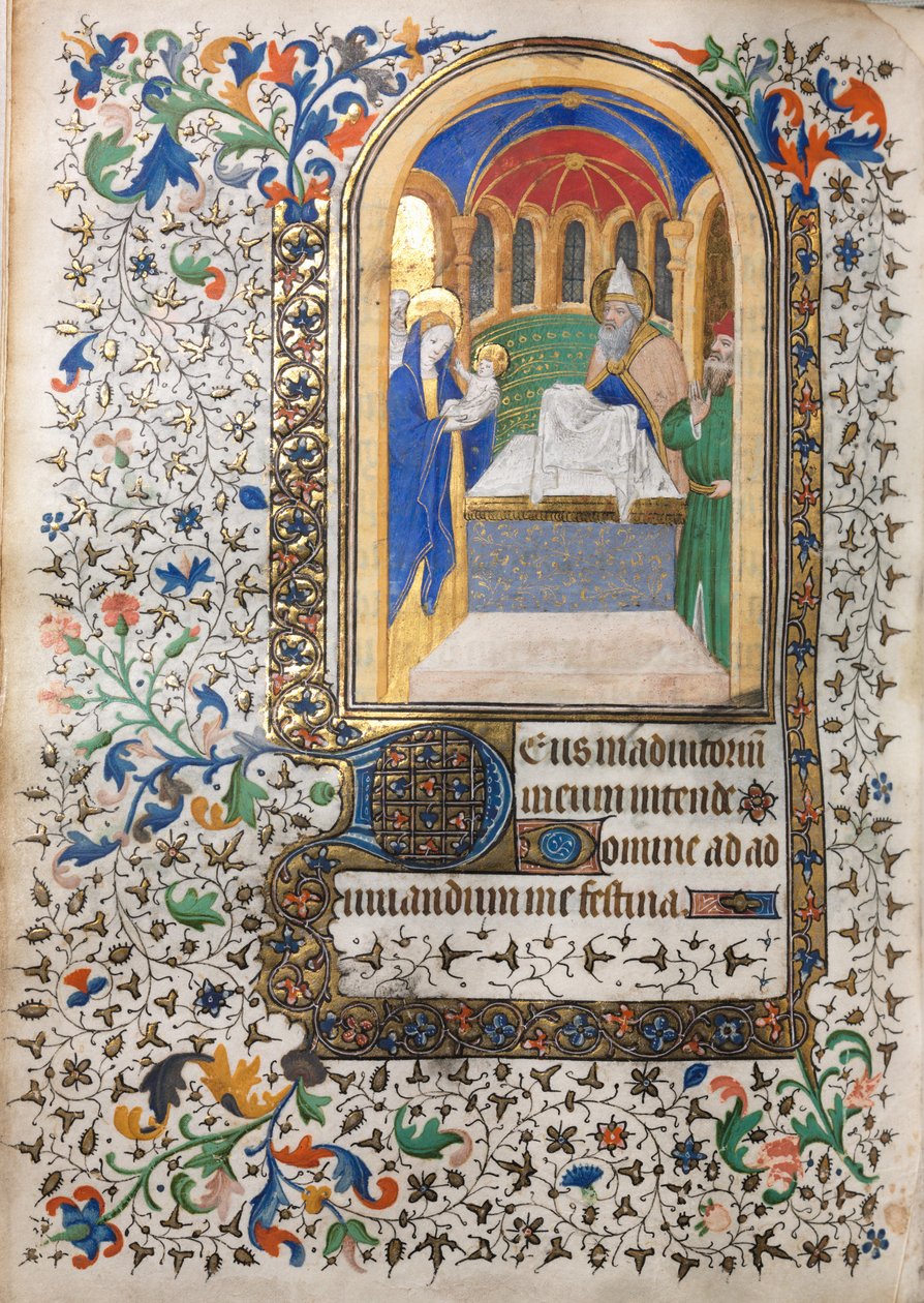 Book of Hours Use of Paris: Presentation at the Temple, c. 1420. od Boucicaut Master