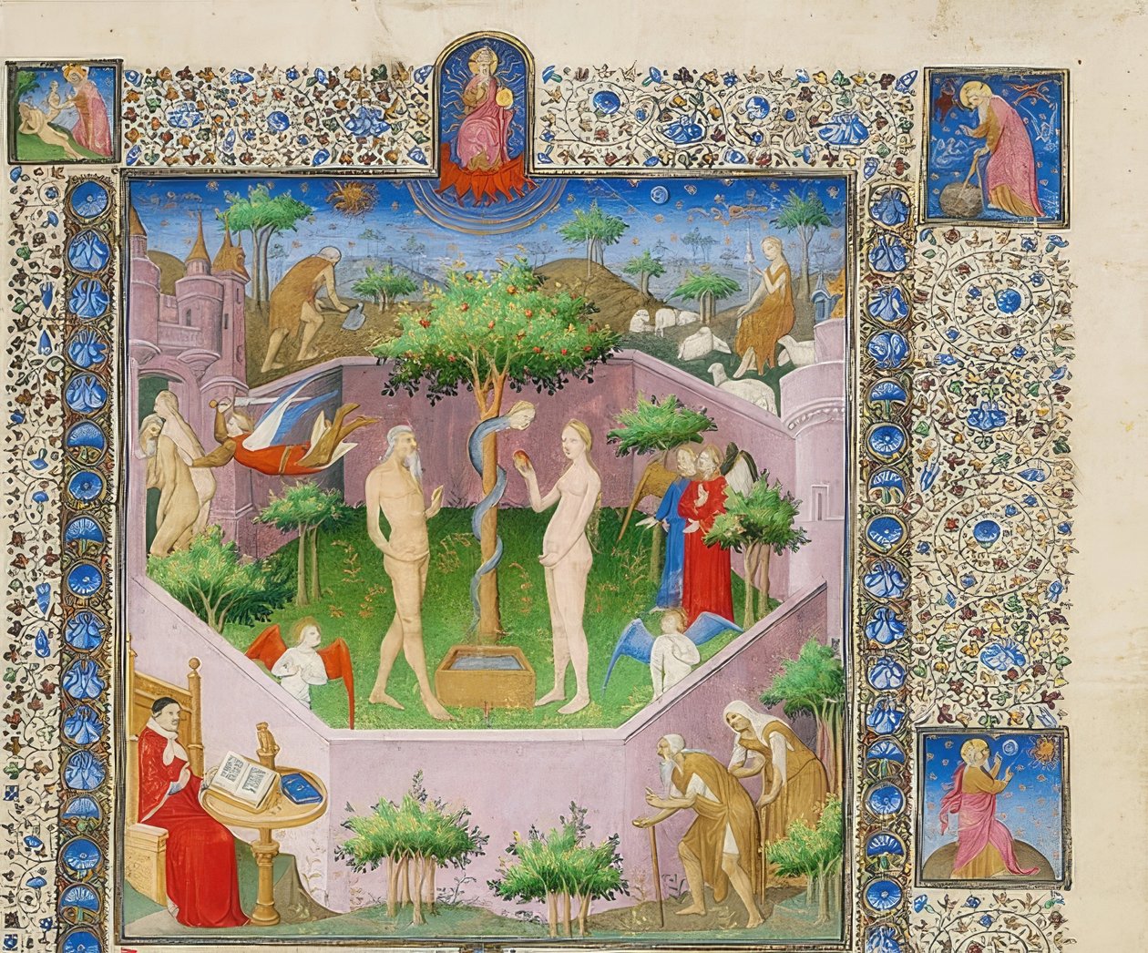 Příběh Adama a Evy. Kolem 1413-15 od Boucicaut Master