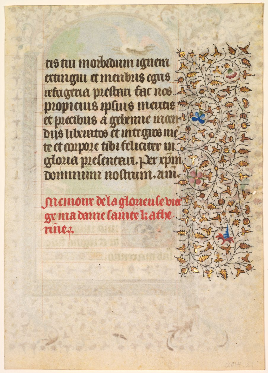 List z knihy hodin: Text verso, c. 1415. od Boucicaut Master