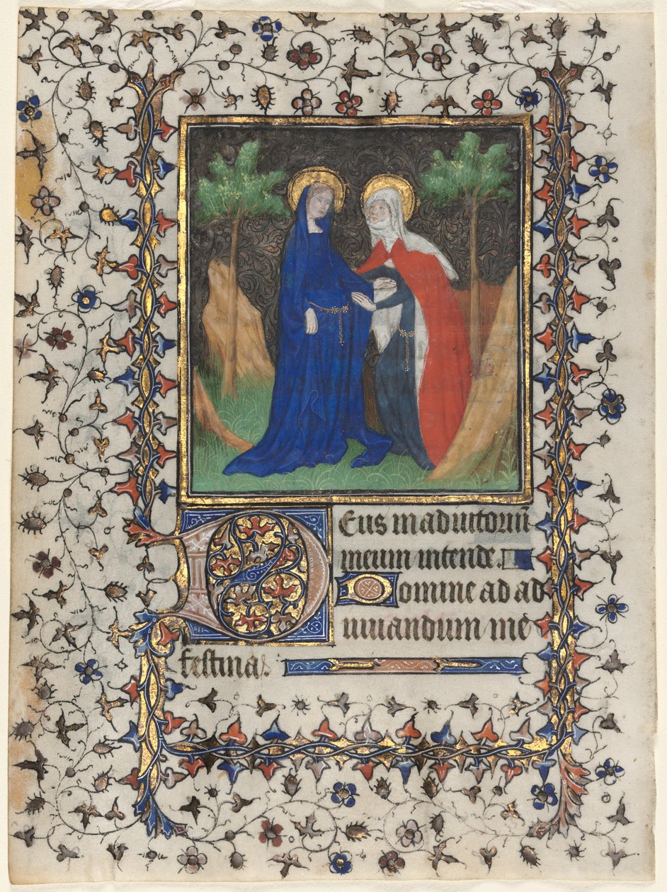 Listy z knihy hodin: Navštívení a Kristus v soudu, c. 1415. od Boucicaut Master