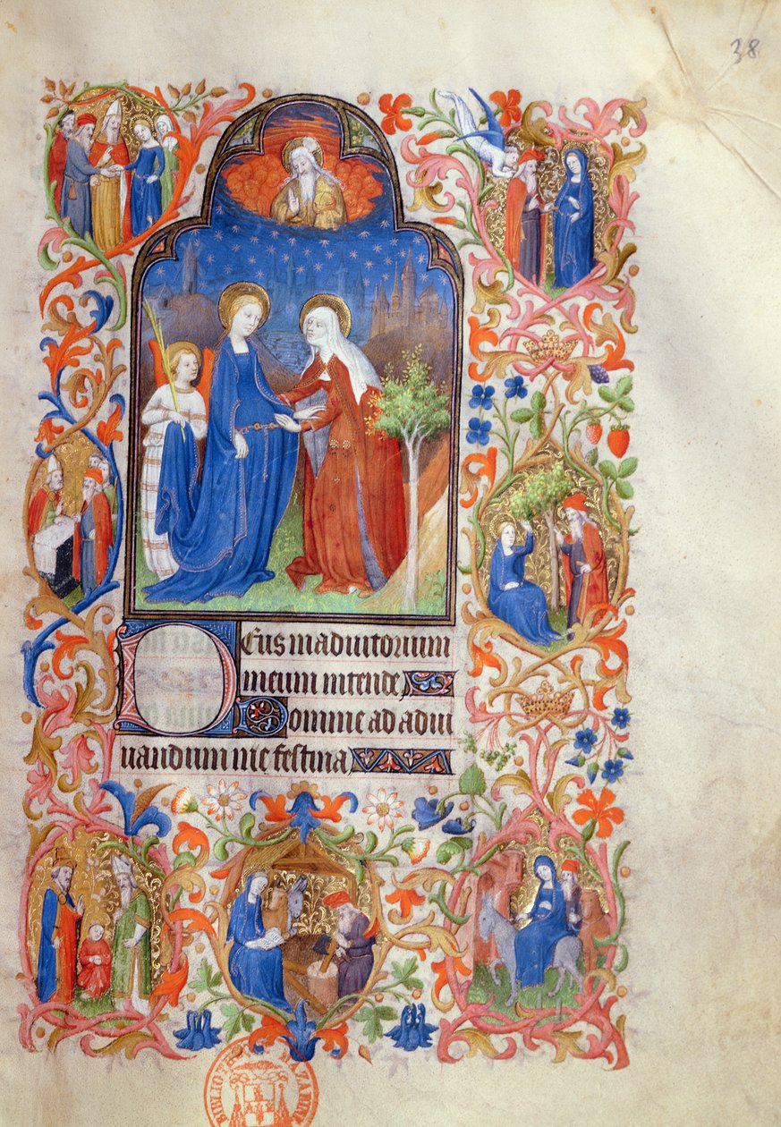 Paní 469 The Visitation, z hodin Boucicaut, kolem roku 1410 od Boucicaut Master