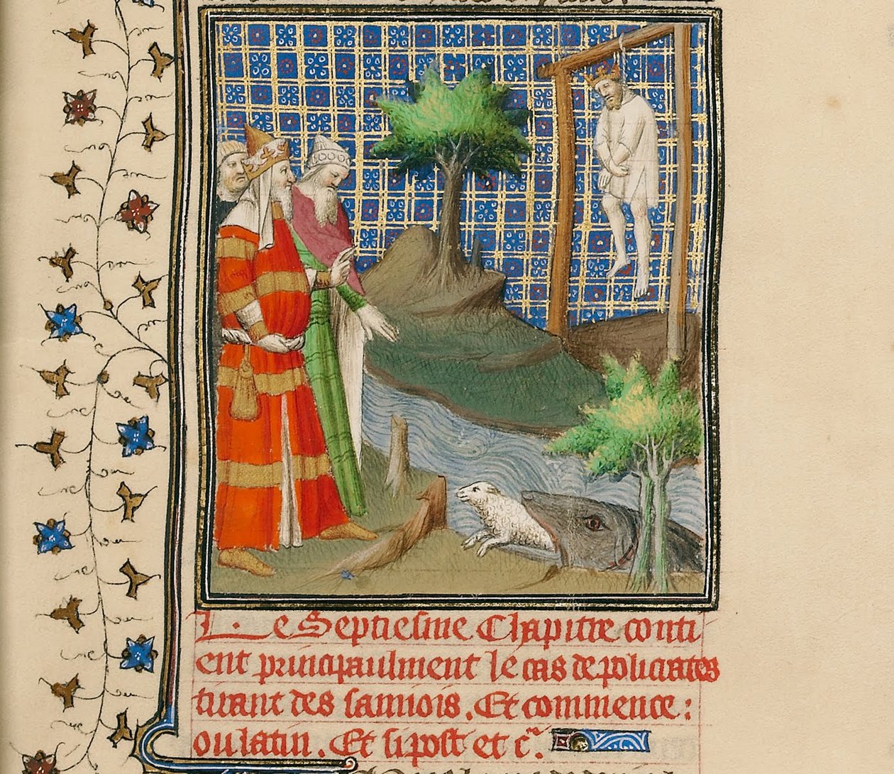 Polycrates oběšen, asi 1413-1415 od Boucicaut Master,