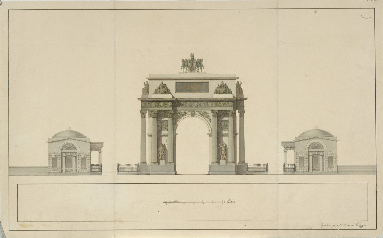 Triumfální oblouk od Tverské Zastavy v Moskvě, 1826-1829 od Bové