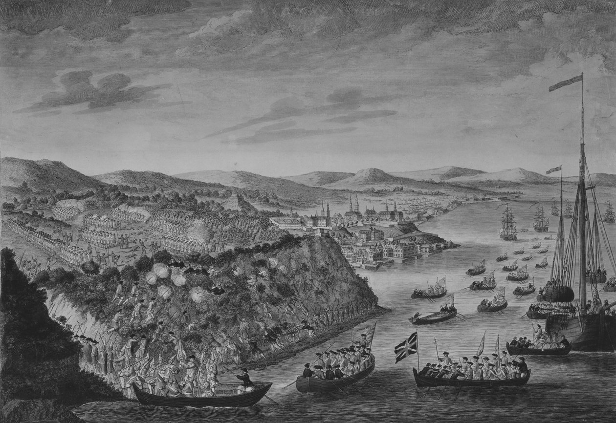 Pohled na dobytí Quebecu, 13. září 1759, ca. 1760. od Bowles and Carver