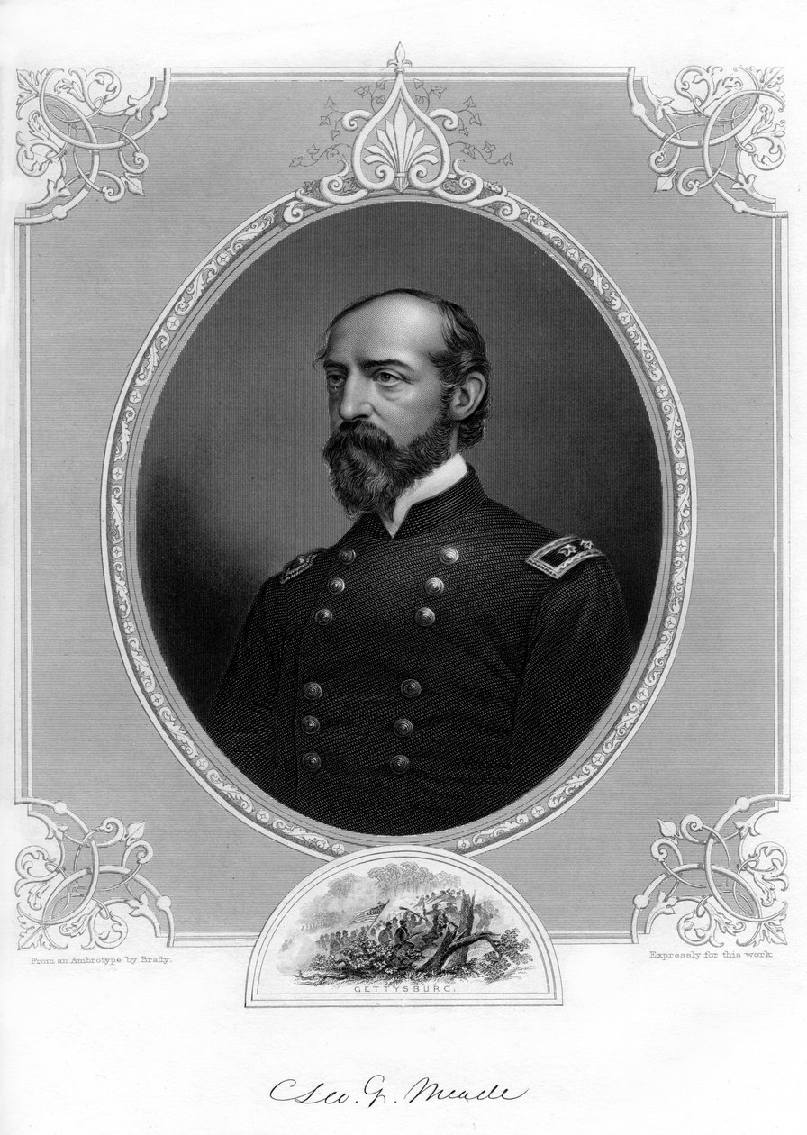Generál George Meade, důstojník americké armády a stavební inženýr, 1862-1867. od Brady