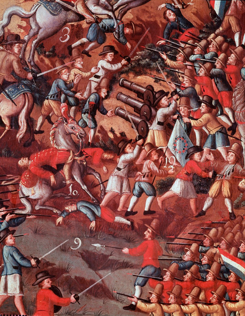 Detail "" ex-voto představující bitvu o Guararapes"" od Brazilian School