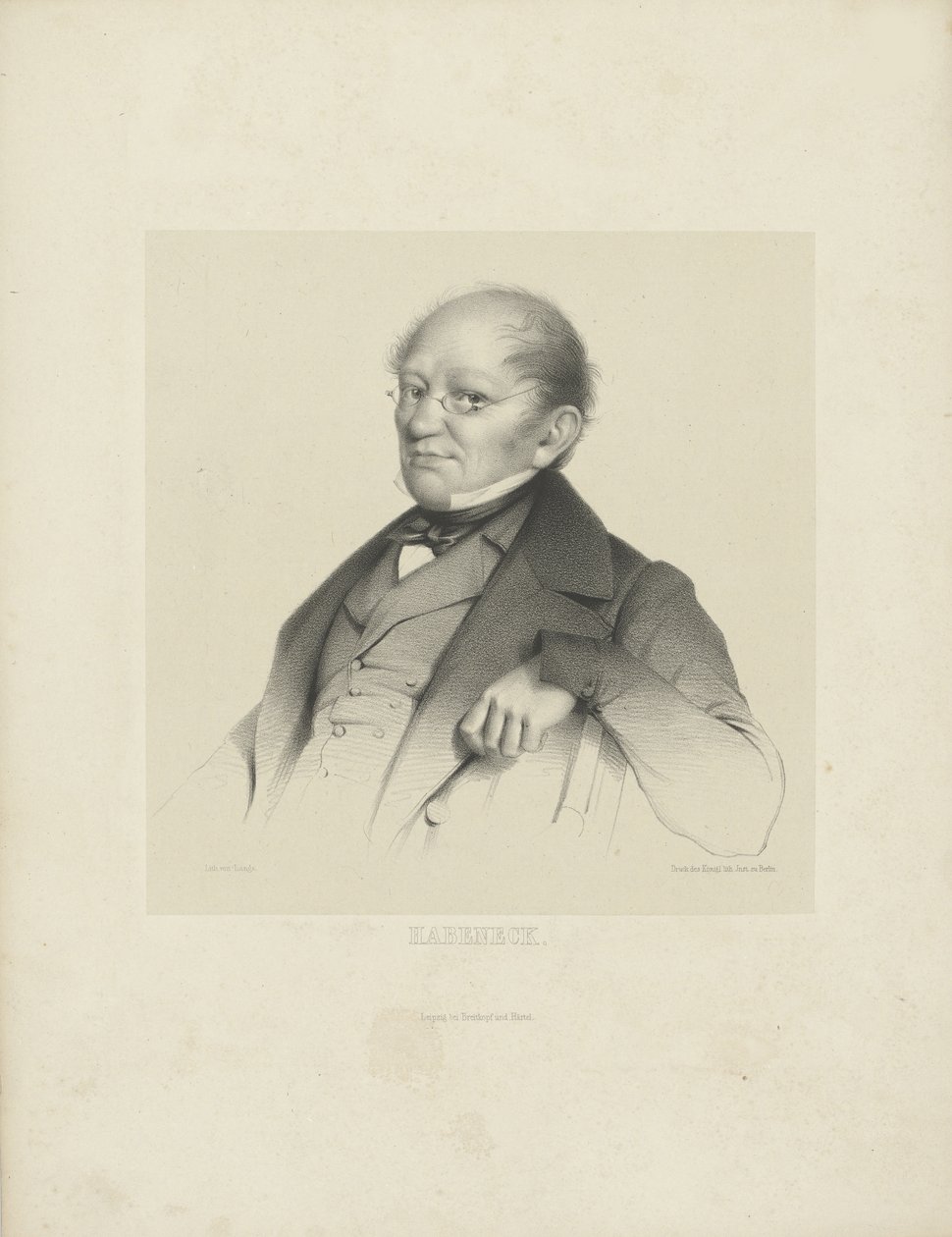 Portrét skladatele Françoise Antoina Habenecka 1781-1849, c. 1840. od Breitkopf and Härtel