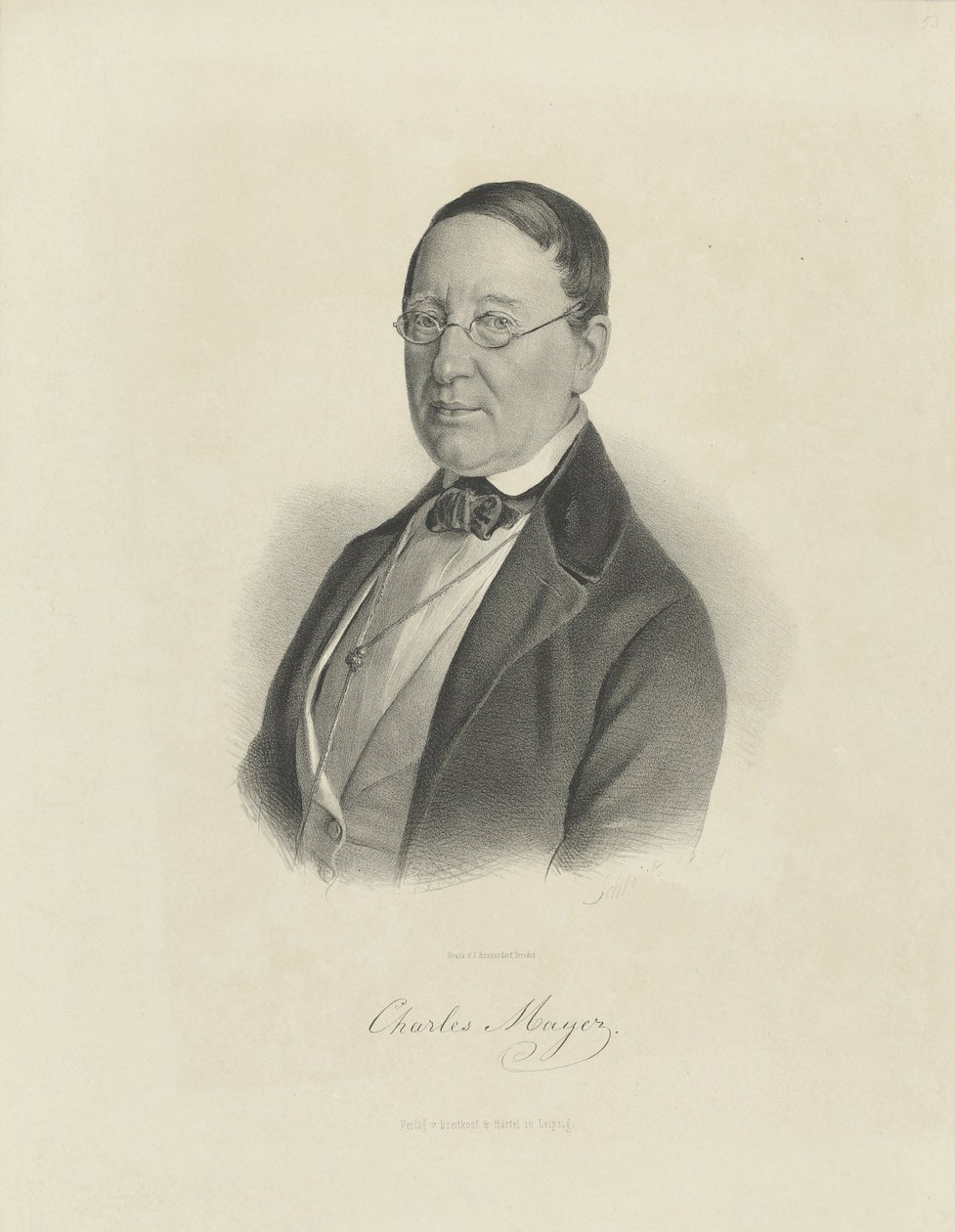 Portrét pianisty a skladatele Charlese Mayera 1799-1862, cca 1854. od Breitkopf and Härtel