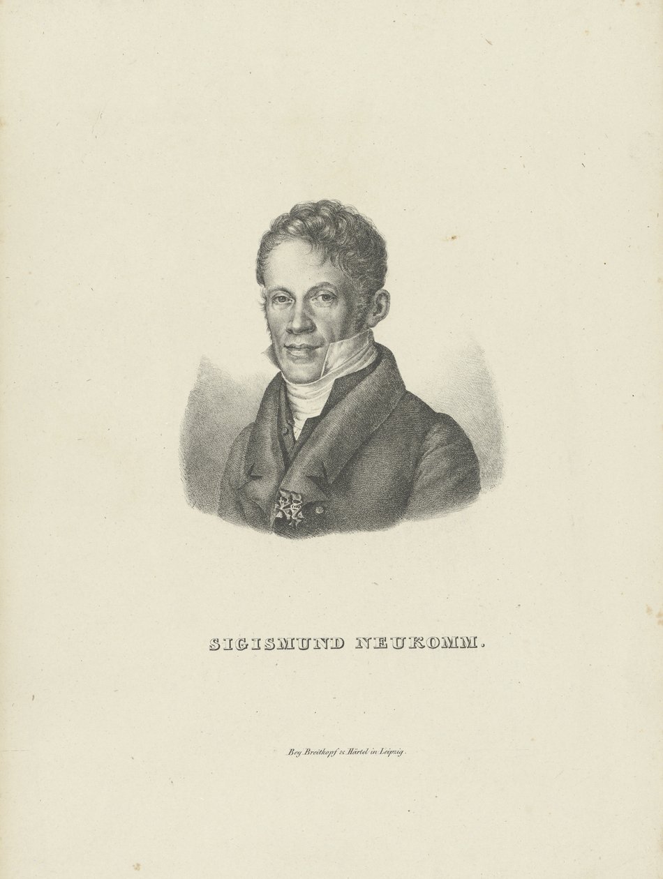 Portrét klavíristy a skladatele Sigismund von Neukomm 1778-1858, c. 1830 od Breitkopf and Härtel