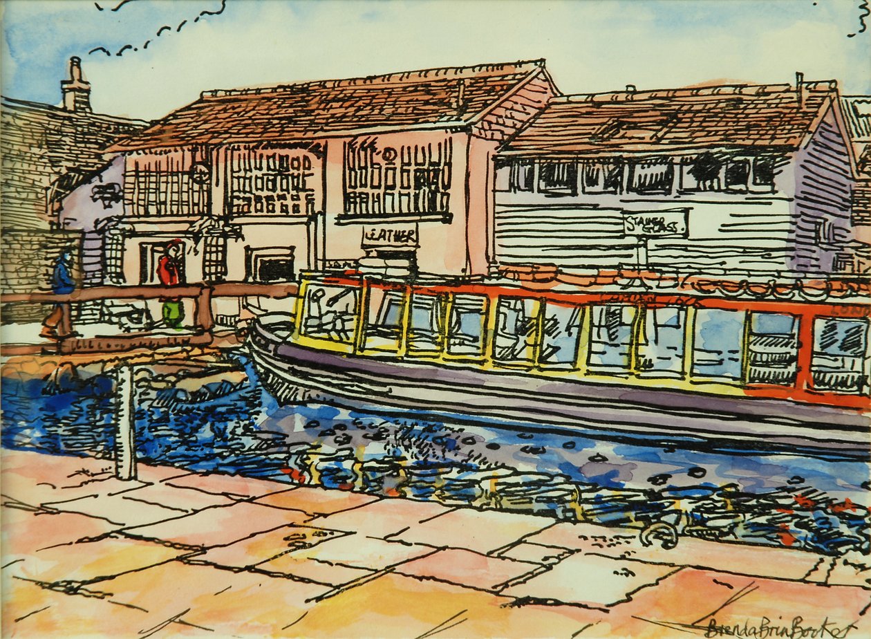 Canal Museum, Camden Lock (akvarel na papíře) od Brenda Brin Booker