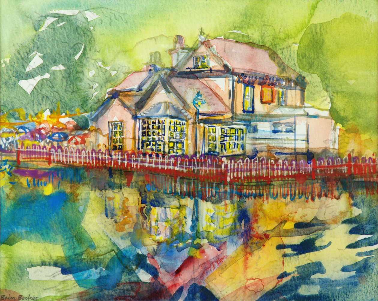 Waterside Tavern (wc na papíře) od Brenda Brin Booker
