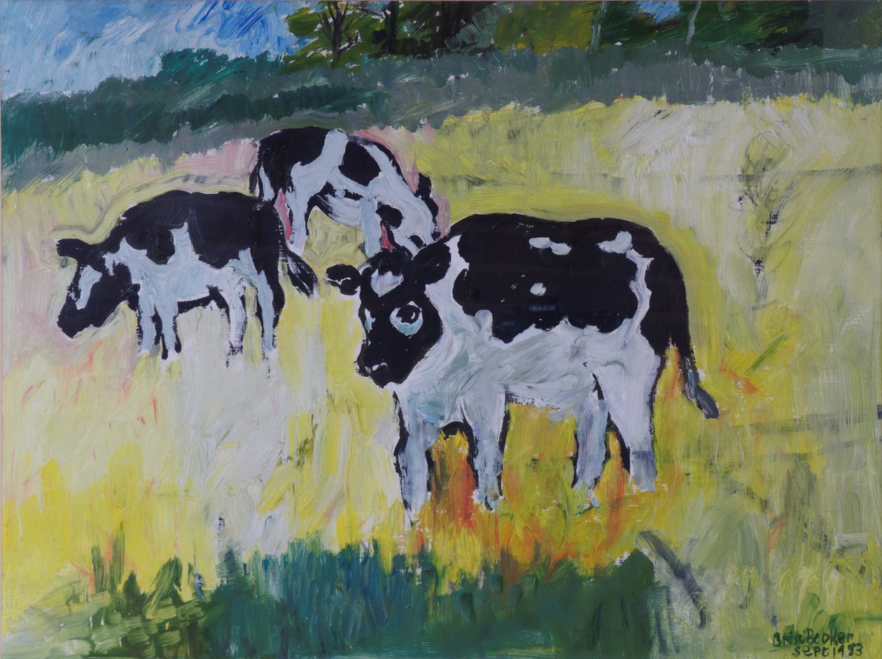 Young Bullocks in a Meadow, 1982 od Brenda Brin Booker