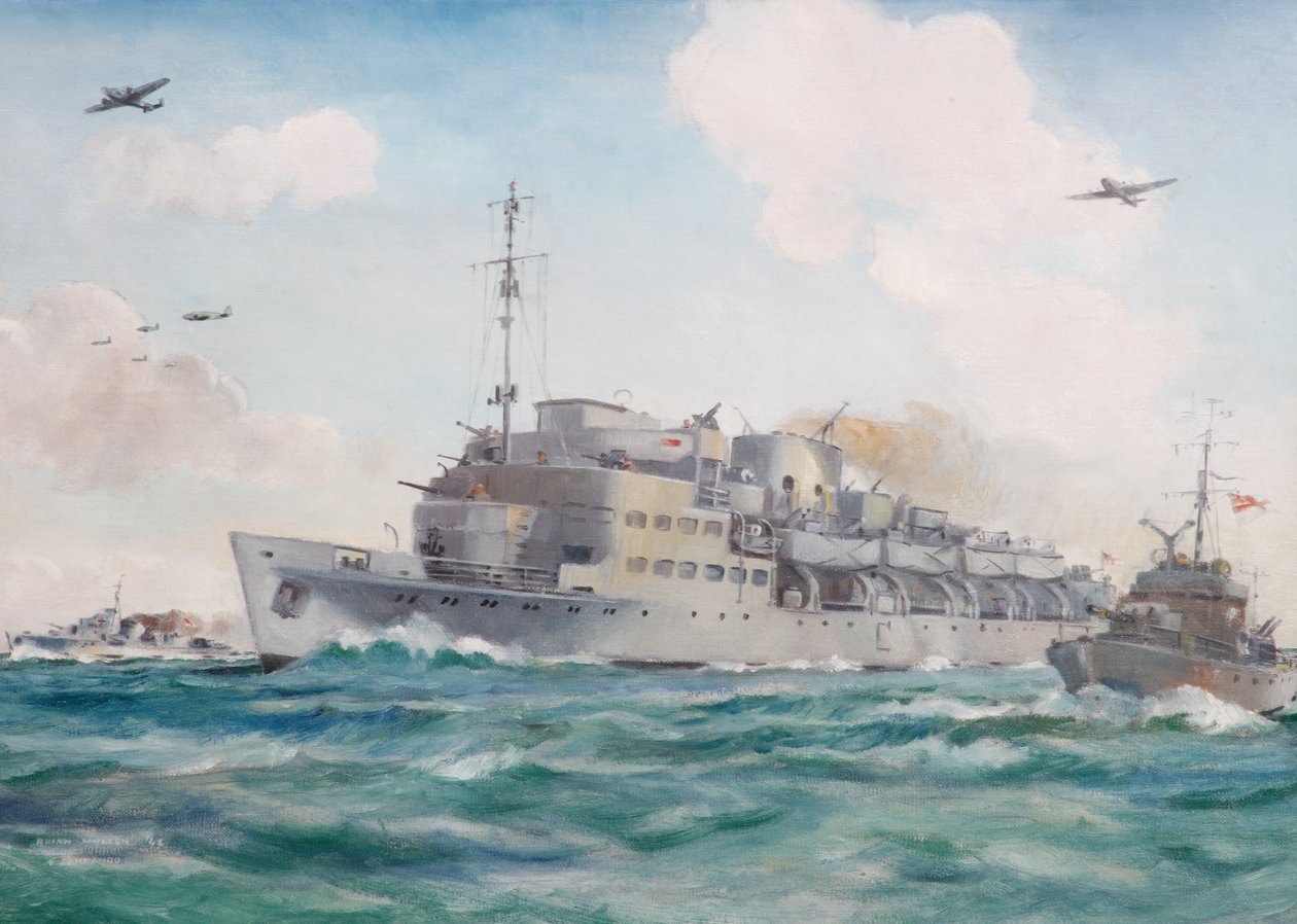HMS Prins Albert na cestě do Dieppe s komandem č. 4, 19. srpna 1942 od Brian Joseph Mullen