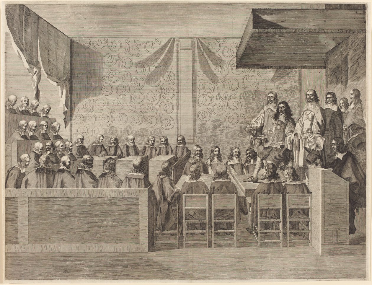 Karel II se svou radou od British 17th Century