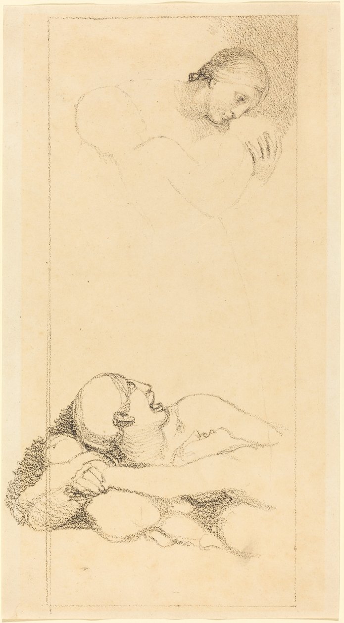 Vyděšený muž vzhlédl; Žena a děti od British 18th Century after John Flaxman