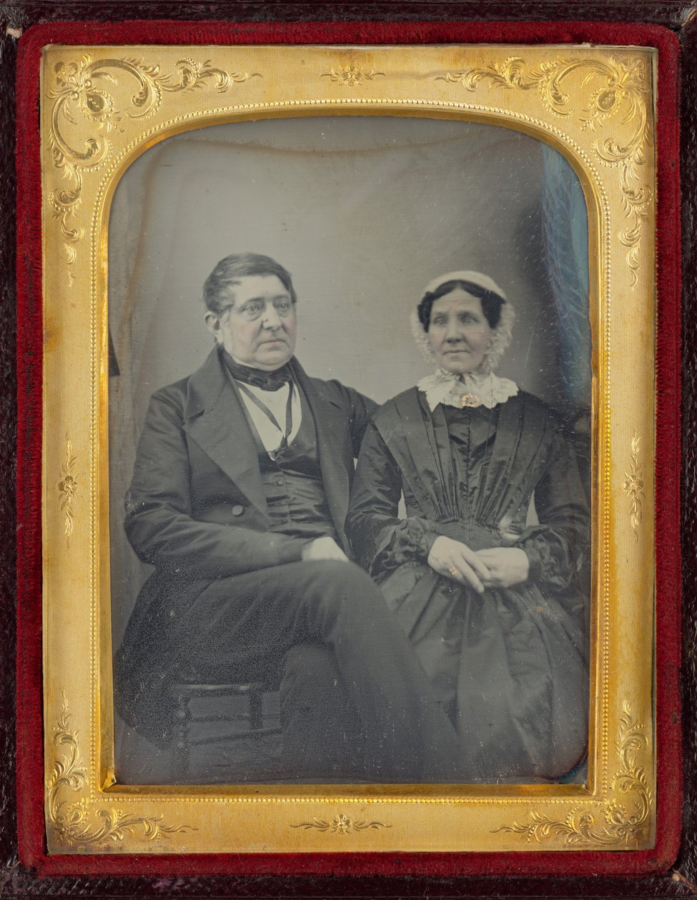 Portrét muže a ženy, c. 1850 (foto) od British Photographer