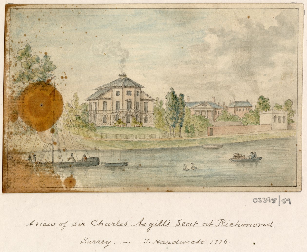 Série skic, pohledy ve Velké Británii, kontinentu a Americe 1772-1778 (akvarel) od British School