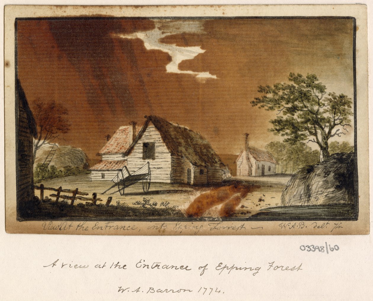 Série skic, pohledy ve Velké Británii, kontinentu a Americe 1772-1778 (akvarel) od British School