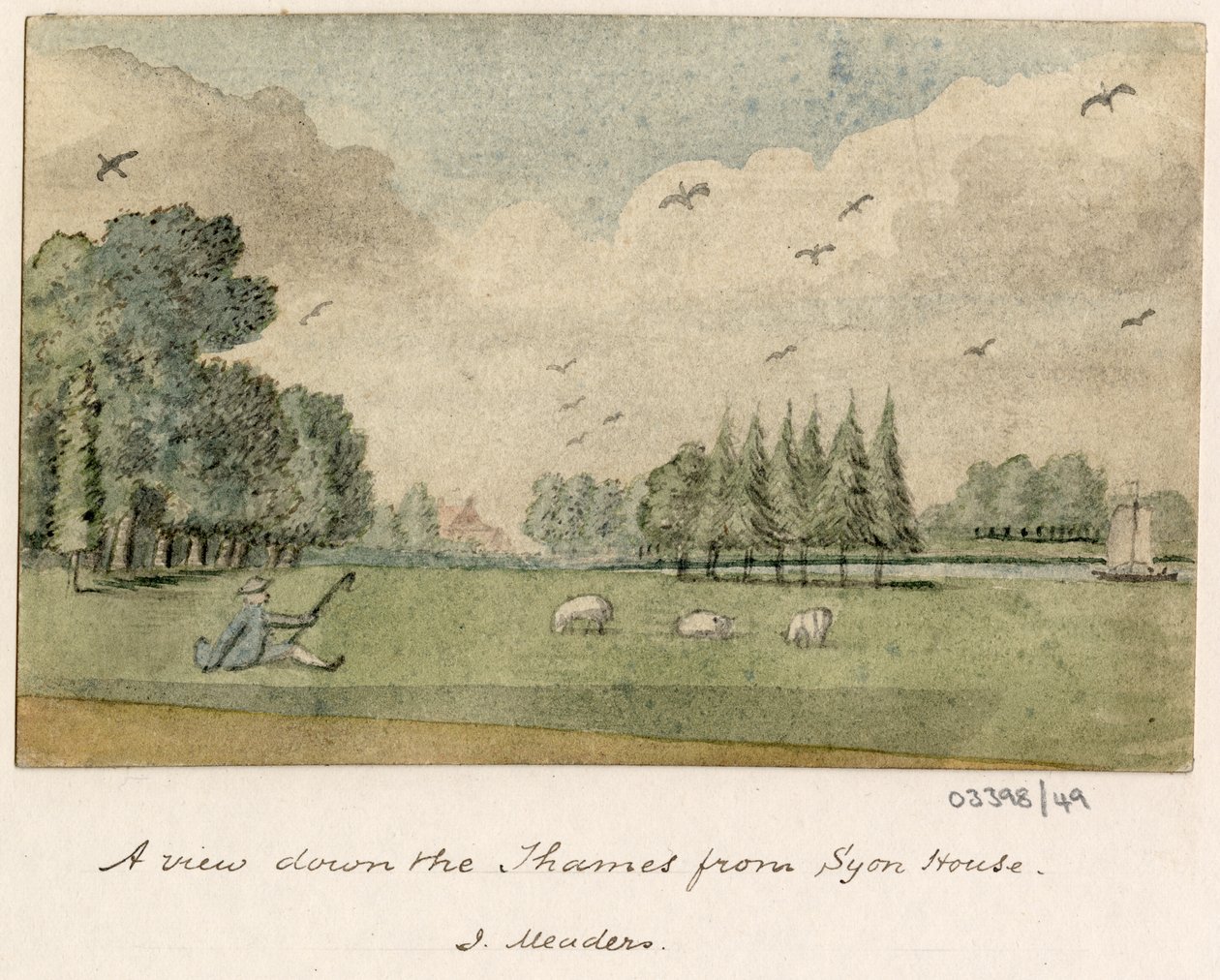 Série skic, pohledy ve Velké Británii, kontinentu a Americe 1772-1778 (akvarel) od British School