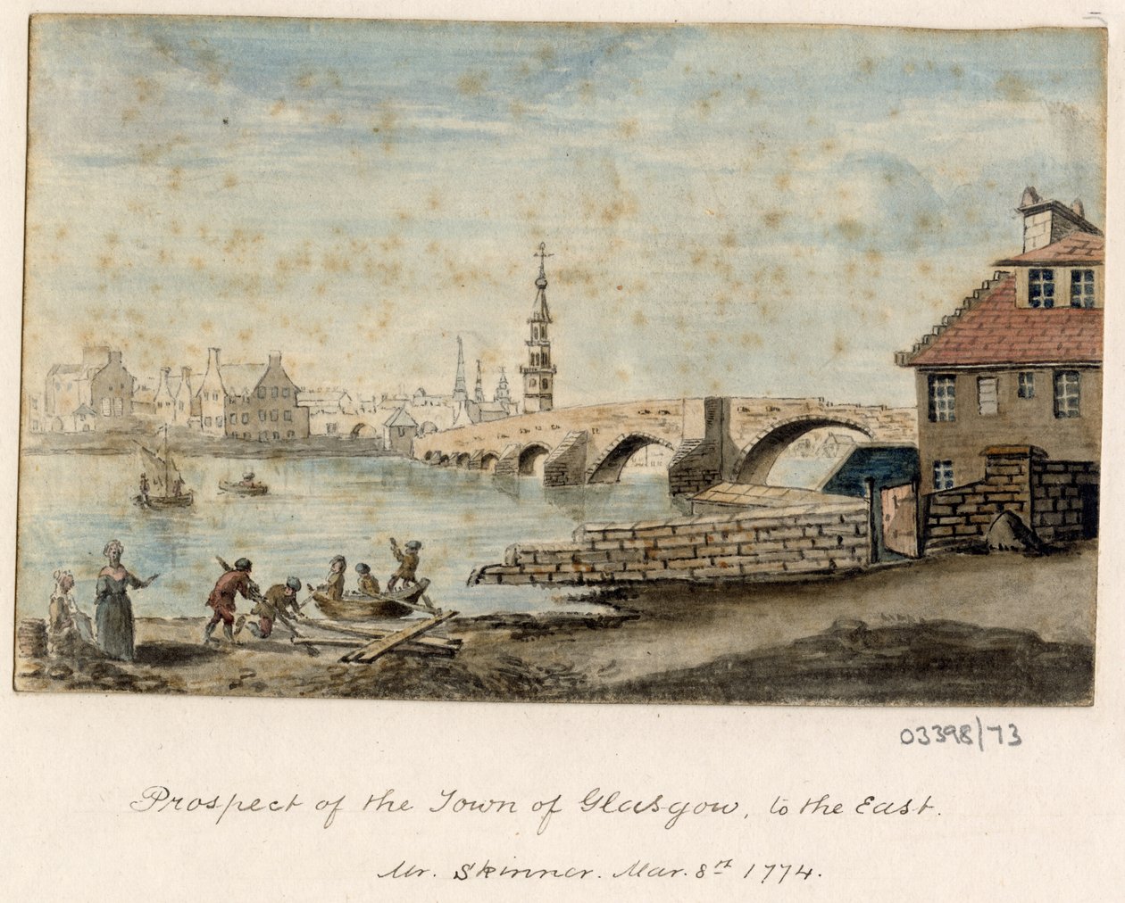 Série skic, pohledy ve Velké Británii, kontinentu a Americe 1772-1778 (akvarel) od British School