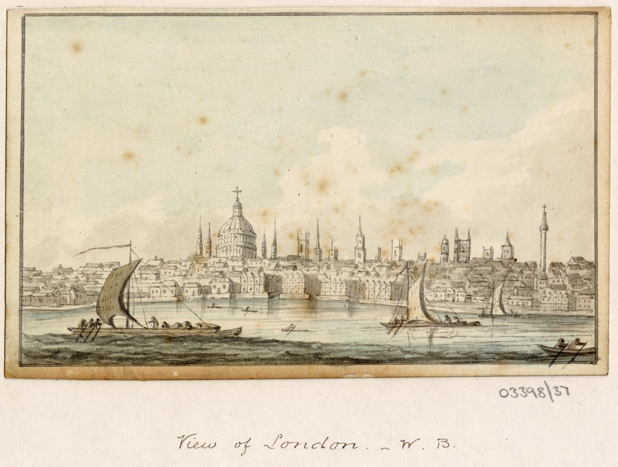 Série skic, pohledy ve Velké Británii, kontinentu a Americe 1772-1778 (akvarel) od British School