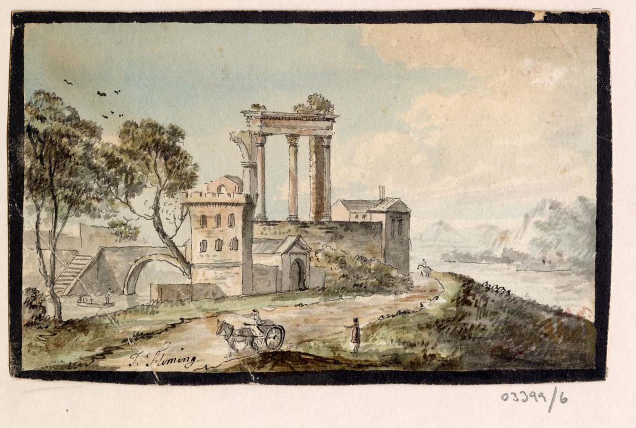 Sarja luonnoksia, näkymiä Isossa-Britanniassa, mantereella ja Amerikassa 1772-1778 (akvarelli) od British School