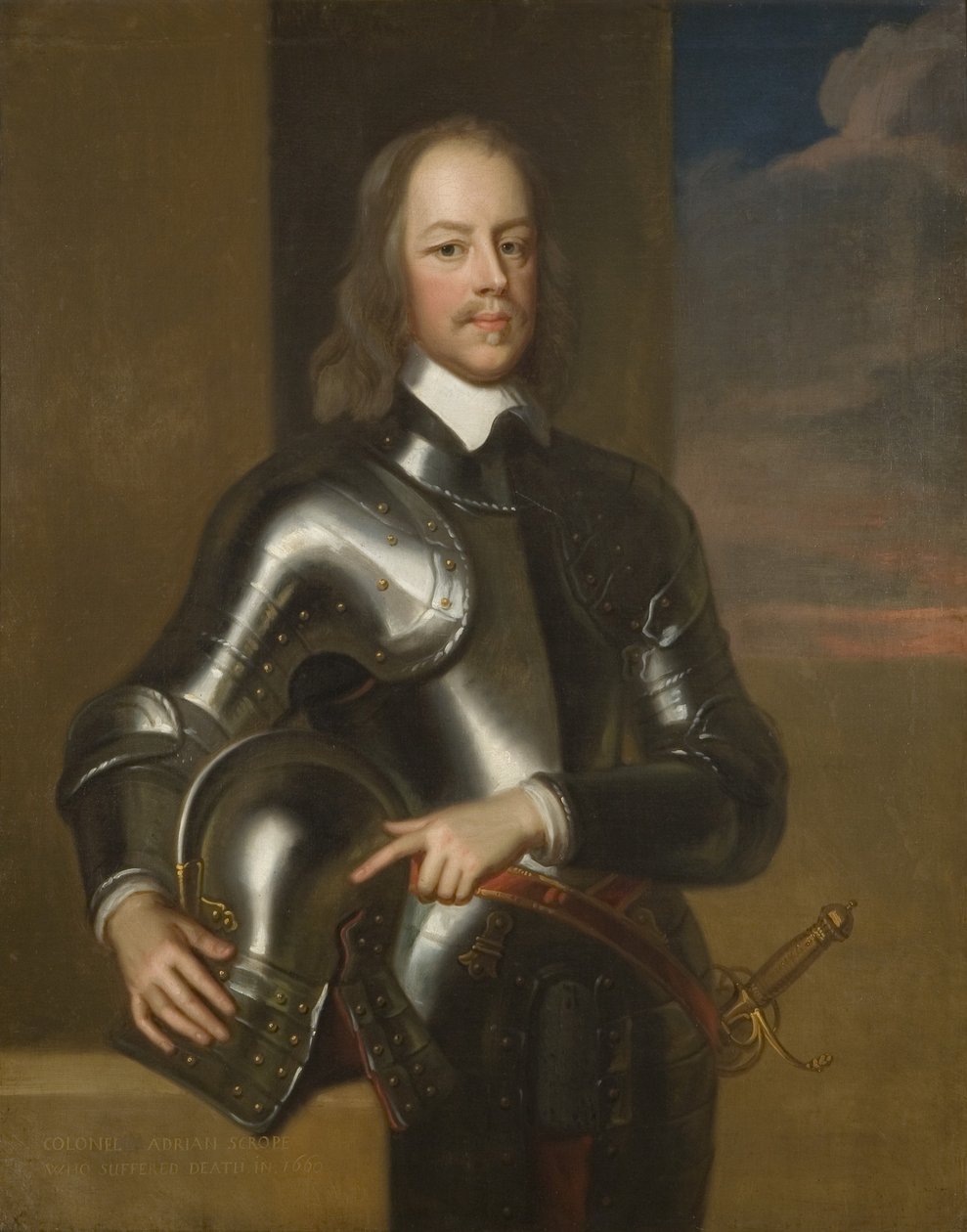 Plukovník Adrian Scrope, poslední guvernér Bristolu 1649-55 (olej na plátně) od British School