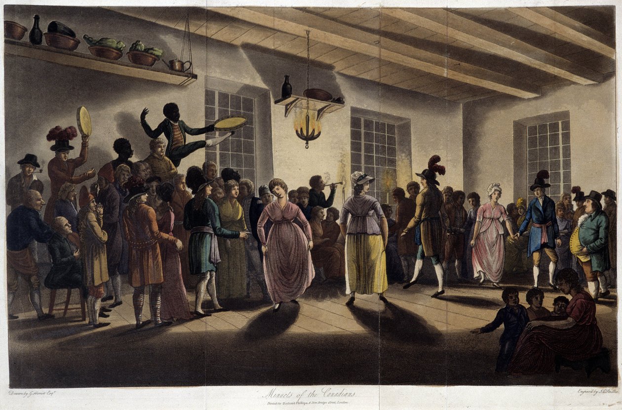 Danse, le menuet; v "" Cesty po Kanadě", George Heriot, ed. Londýn od British School