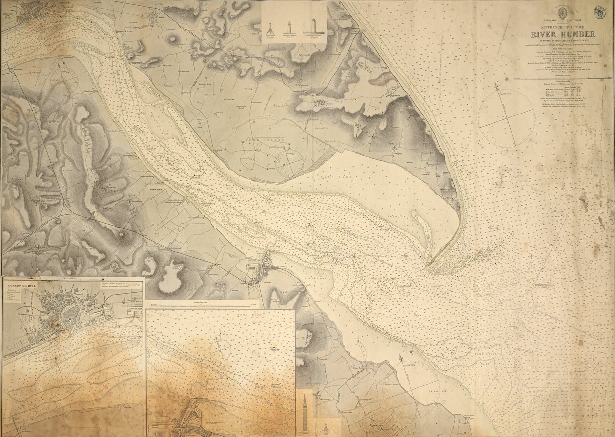 Vstup do řeky Humber na východním pobřeží Anglie, který prozkoumal štábní kapitán J. Parsons, Royal Navy od British School