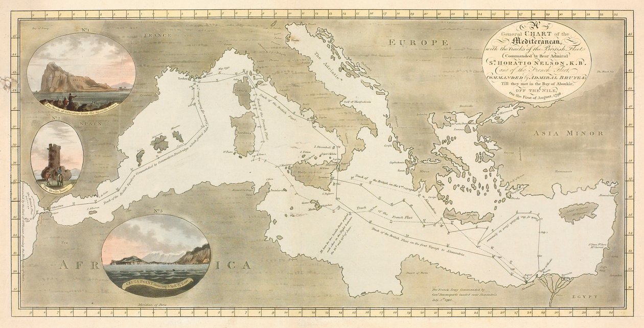 Obecná mapa Středozemního moře od British School