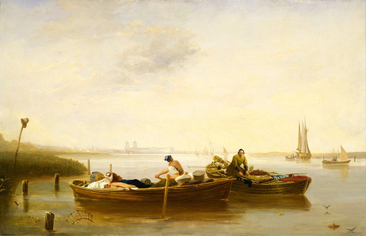 Greenwich z Blackwall Reach, asi 1830-40 (olej na plátně) od British School