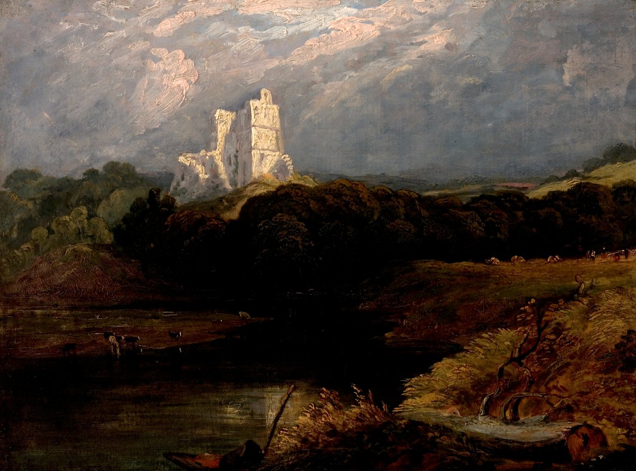 Norham Castle, Northumberland (olej na plátně) od British School