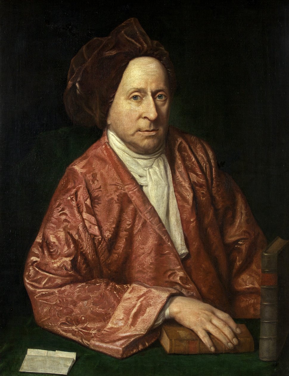 Portrét Jamese Burgha, kolem roku 1755 (olej na plátně) od British School