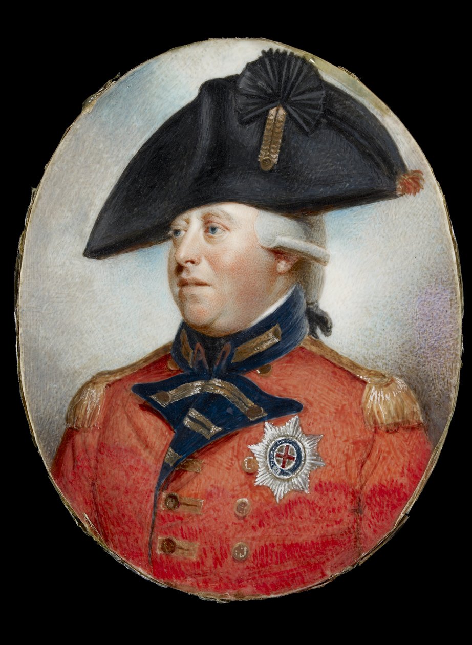 Portrét krále Jiřího III. (akvarel na slonovině) od British School