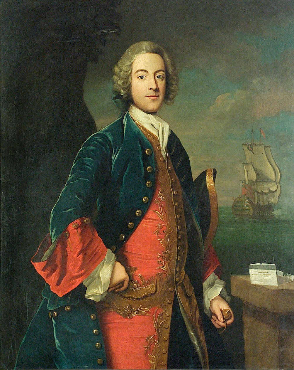 Portrét námořního důstojníka, asi 1730-40 (olej na plátně) od British School