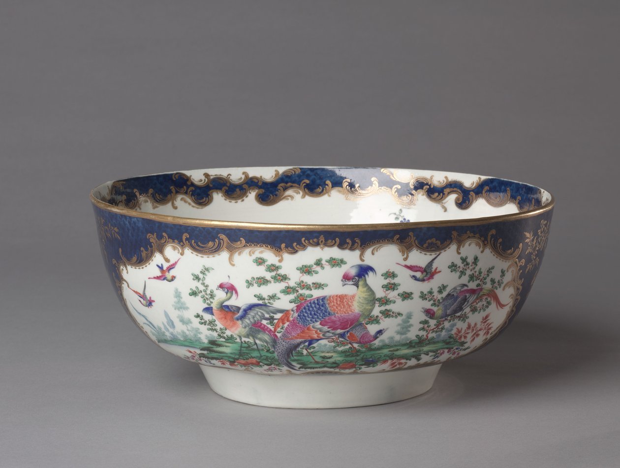 Punch Bowl, Worcester Porcelain Factory, kolem roku 1770 od British School
