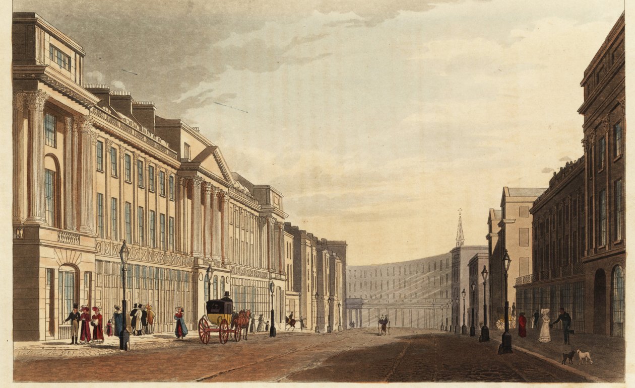 Regent Street, při pohledu na kvadrant, Londýn od British School