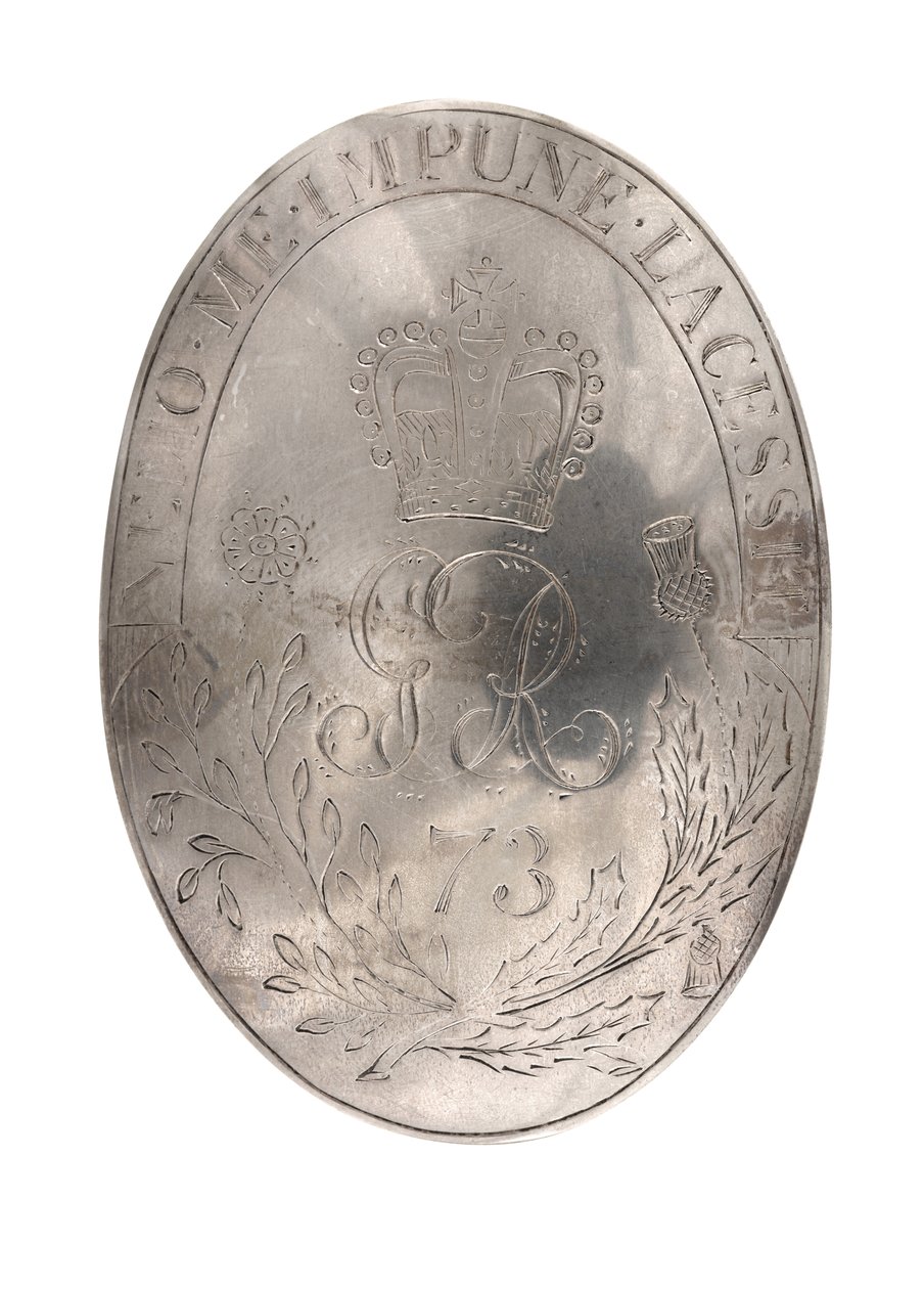 Plech na ramenní pás, 73. (Highland) Regiment of Foot, c.1788 (plech na ramenní pás) od British School