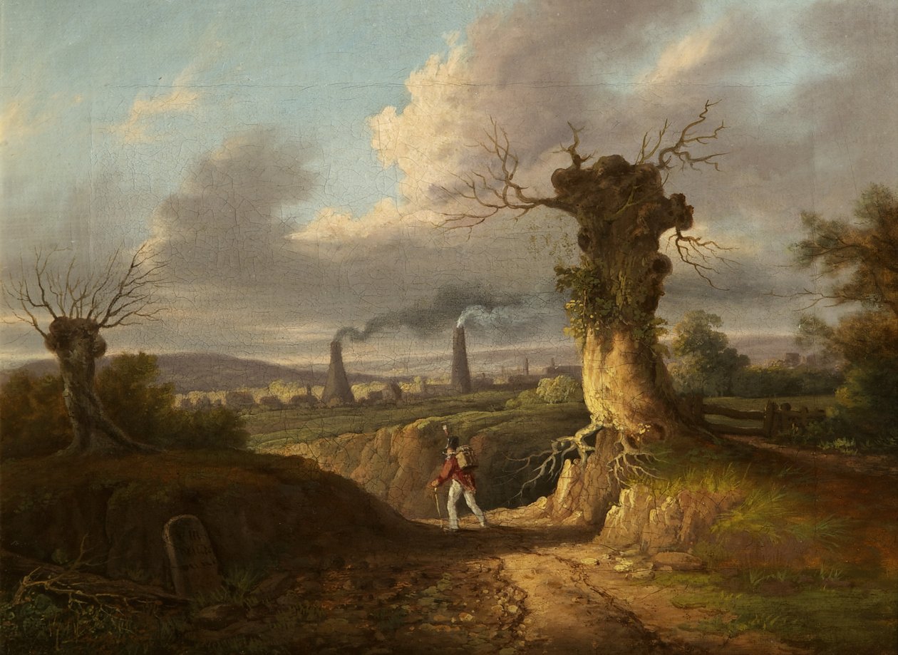 The Old Glass Works, Nailsea, c.1810 (olej na plátně) od British School