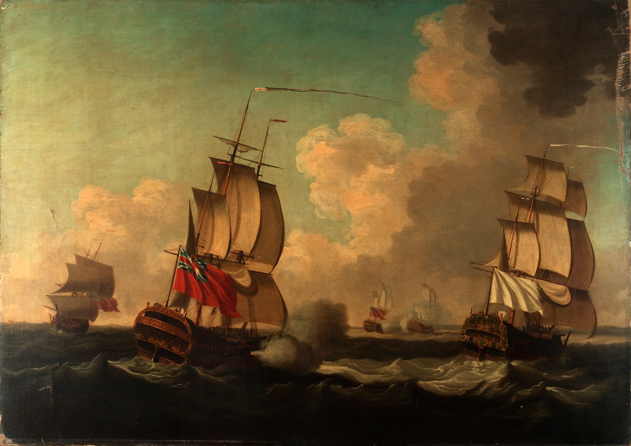 Zajetí lodí Alcide a Lys, 8. června 1755 od British School