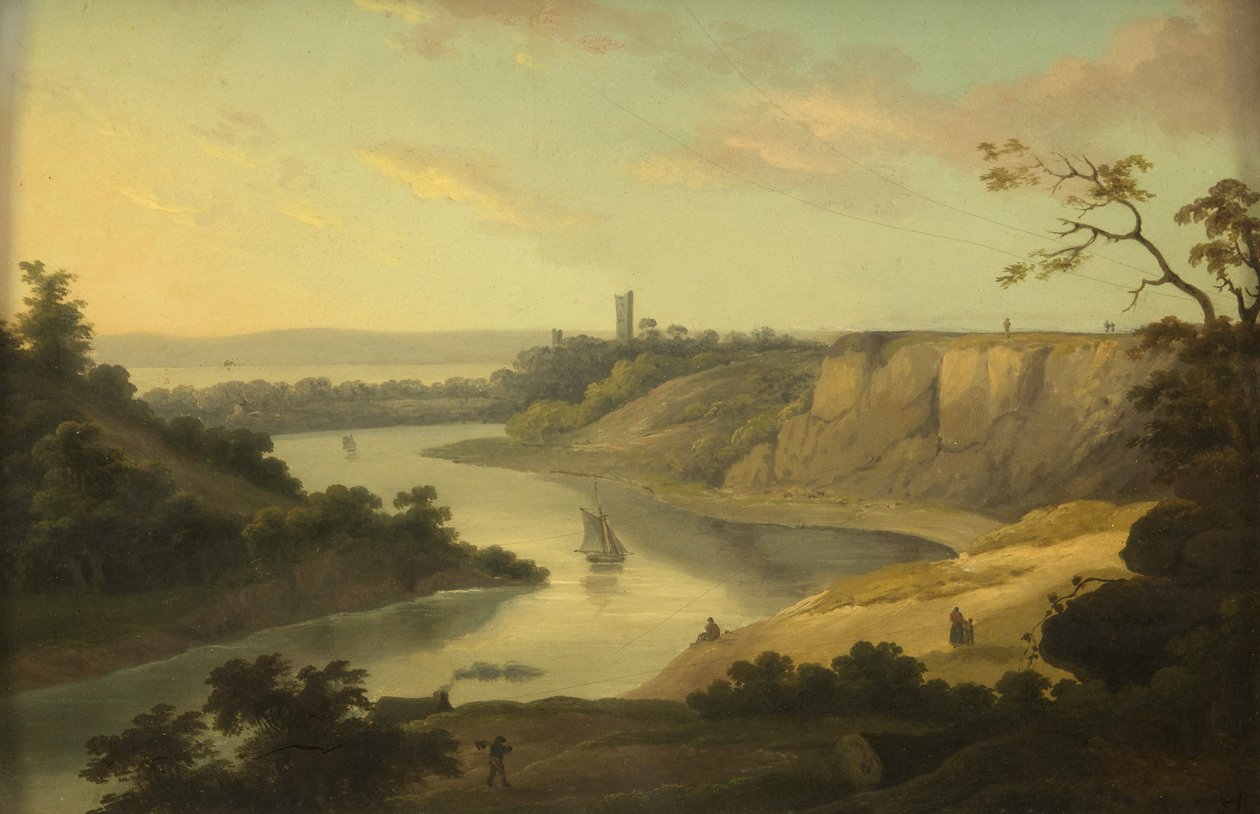 Pohled přes Avon, c. 1800-10 (olej na panelu) od British School