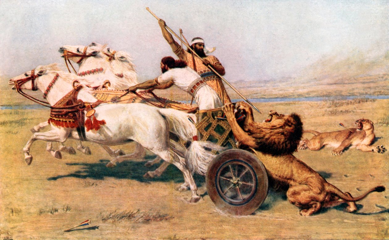 Nimrod, mocný lovec (barevná litografie) od Briton (after) Riviere