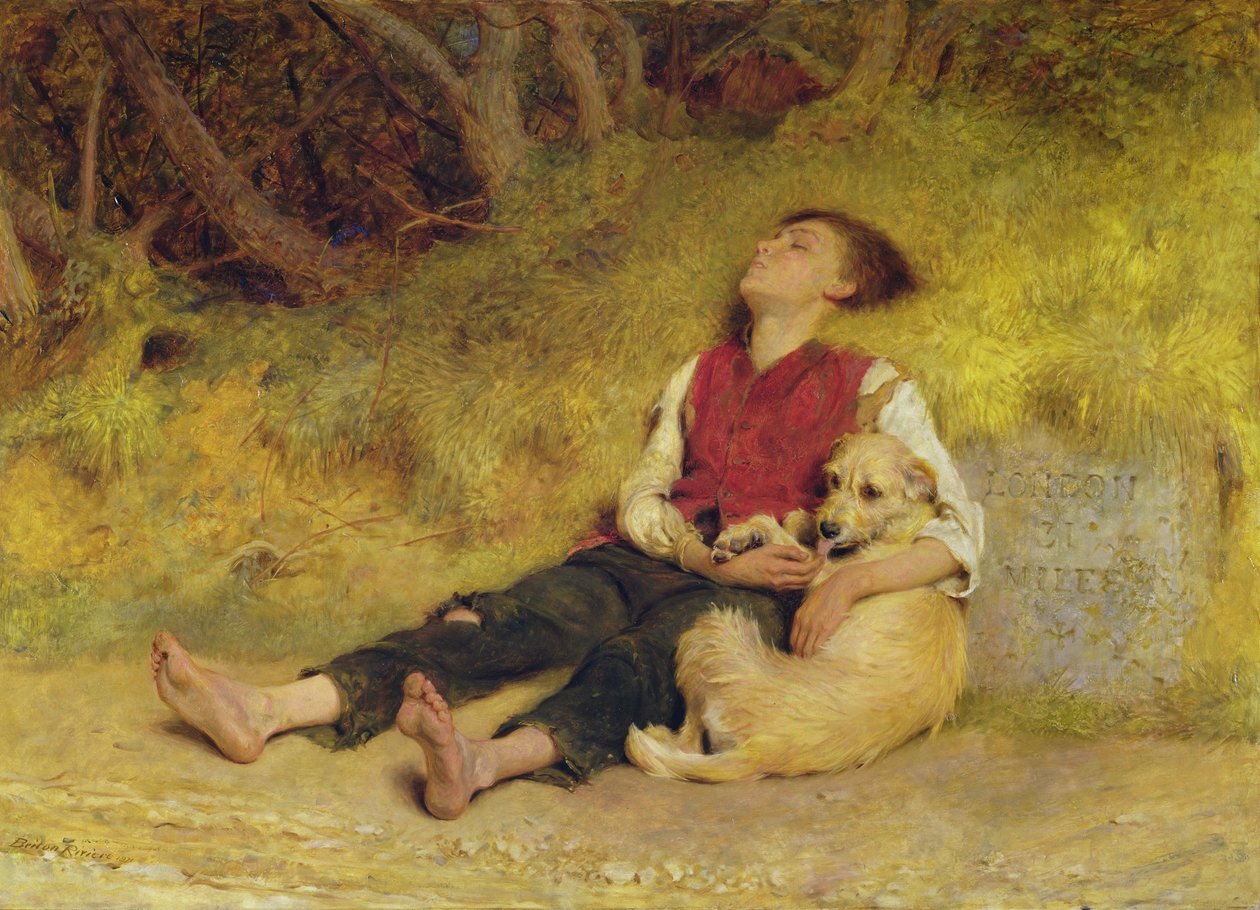 Jeho jediný přítel (olej na plátně) od Briton Riviere