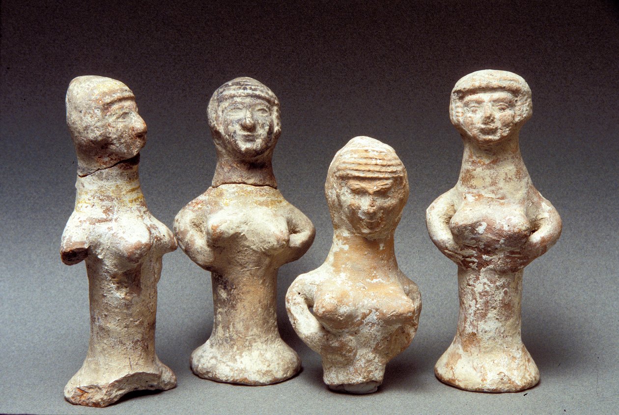 Figurky z Ašery, Kananejec, 999-600 př. n. l. (hlína) od Bronze Age