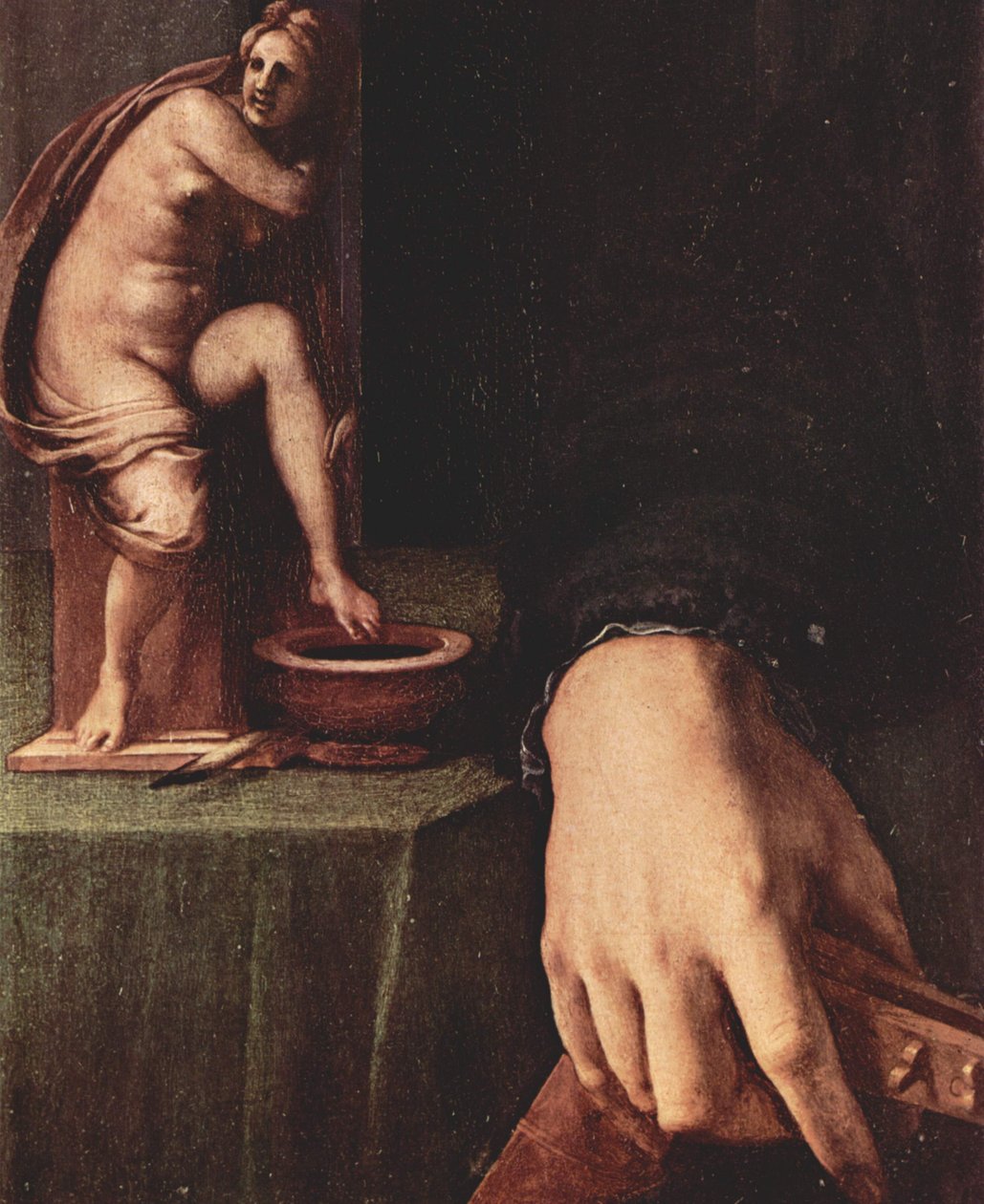 Portrét mladého muže s loutnou, detail od Agnolo Bronzino