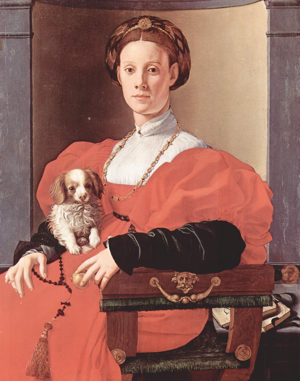 Německy: Bildnis einer Dame in Rot (Francesca Salviati) Portrét dámy v červeném (Francesca Salviati) od Bronzino