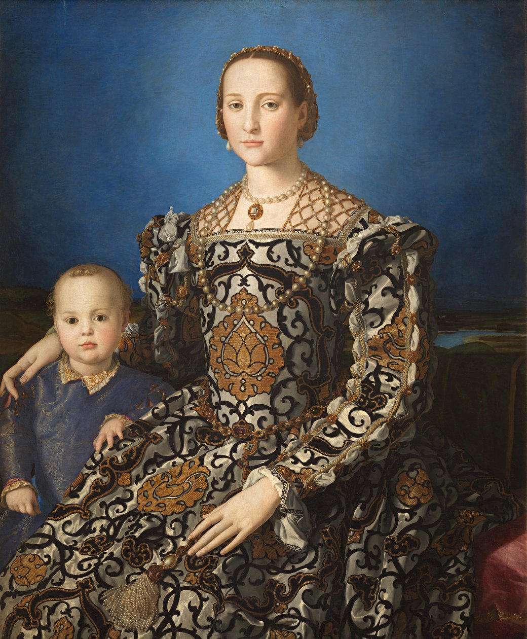 Italsky: Ritratto di Eleonora di Toledo col figlio Giovanni Portrét Eleonory Toledské a jejího syna Giovanniho de