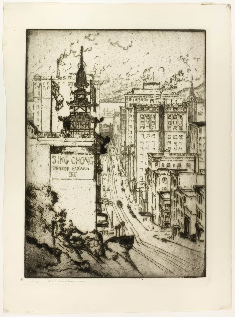 California Street, San Francisco od Bror Julius Olsson Nordfeldt