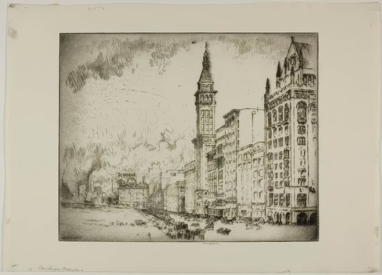 Chicago – Michigan Avenue od Bror Julius Olsson Nordfeldt